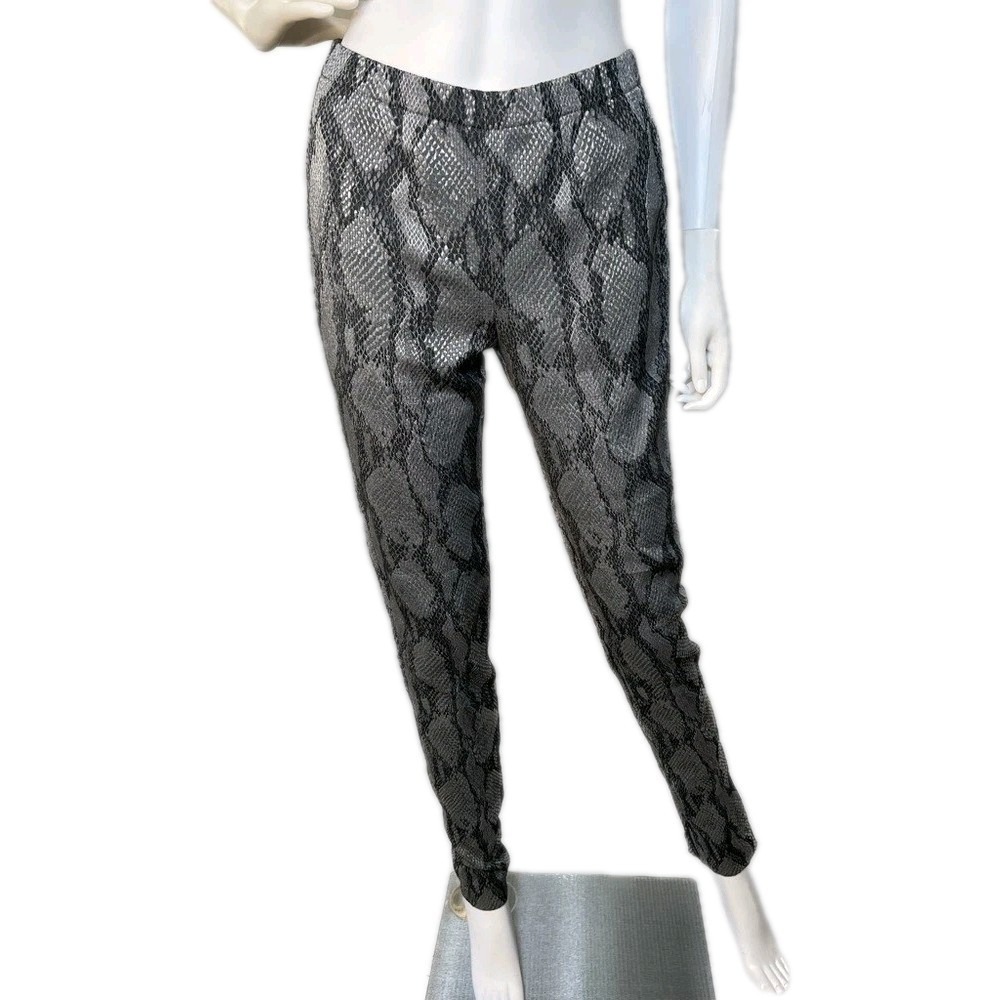 Zadig & Voltaire Pharell Python Pants Women Sz Med Grey Leggings Indie Chic Edgy - Picture 5 of 12